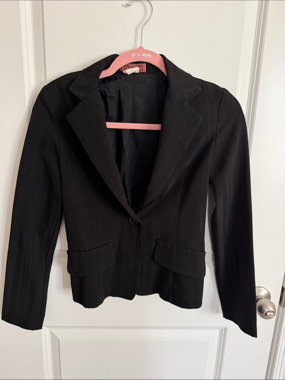 Classic Black Women's Single-Button Blazer